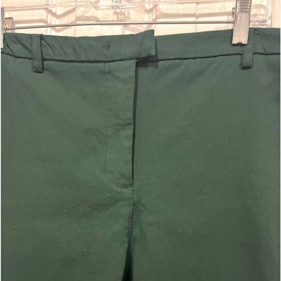 Mango Capri flat front zipper green pants size US 10 - Picture 4 of 12